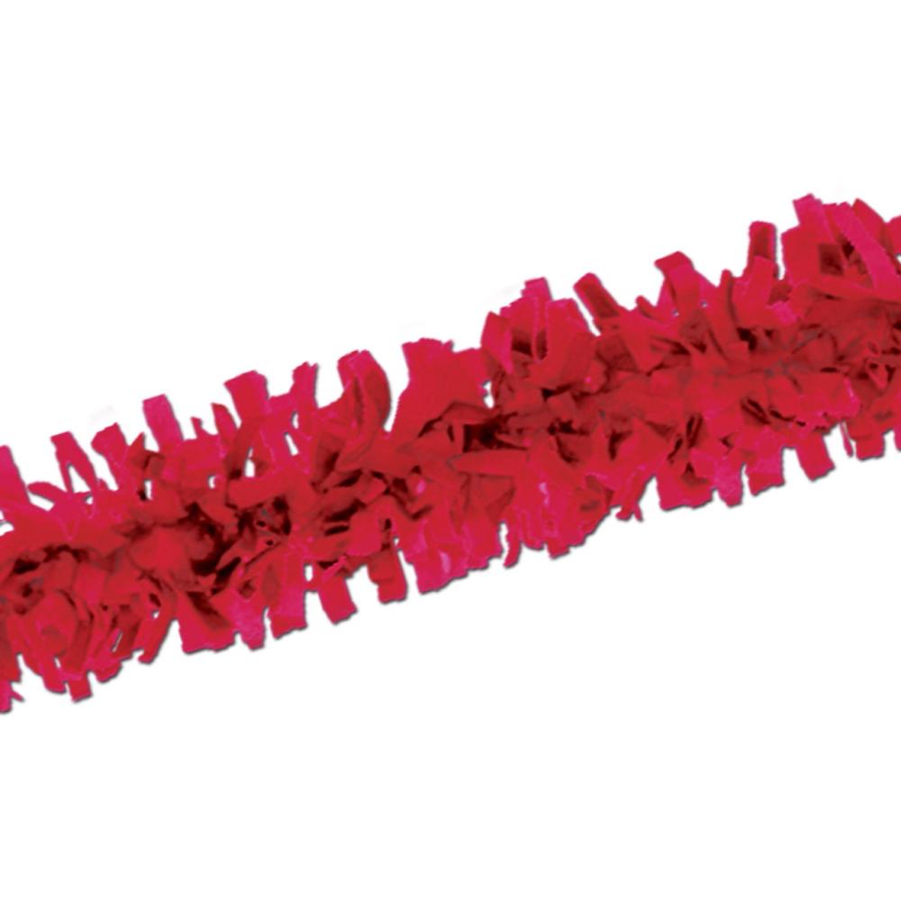 Specialty Garland | Club Pack of 24 Vibrant Red Festive Tissue Festooning Decorations 25′ Garland Specialty Garland