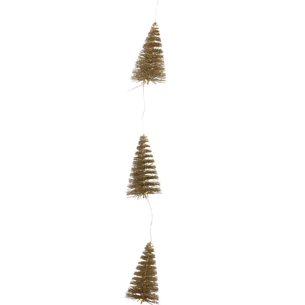 Specialty Garland | LED Lighted Battery Operated Gold Mini Sisal Tree Christmas Garland – 6.5′ – Warm White Lights Garland Specialty Garland