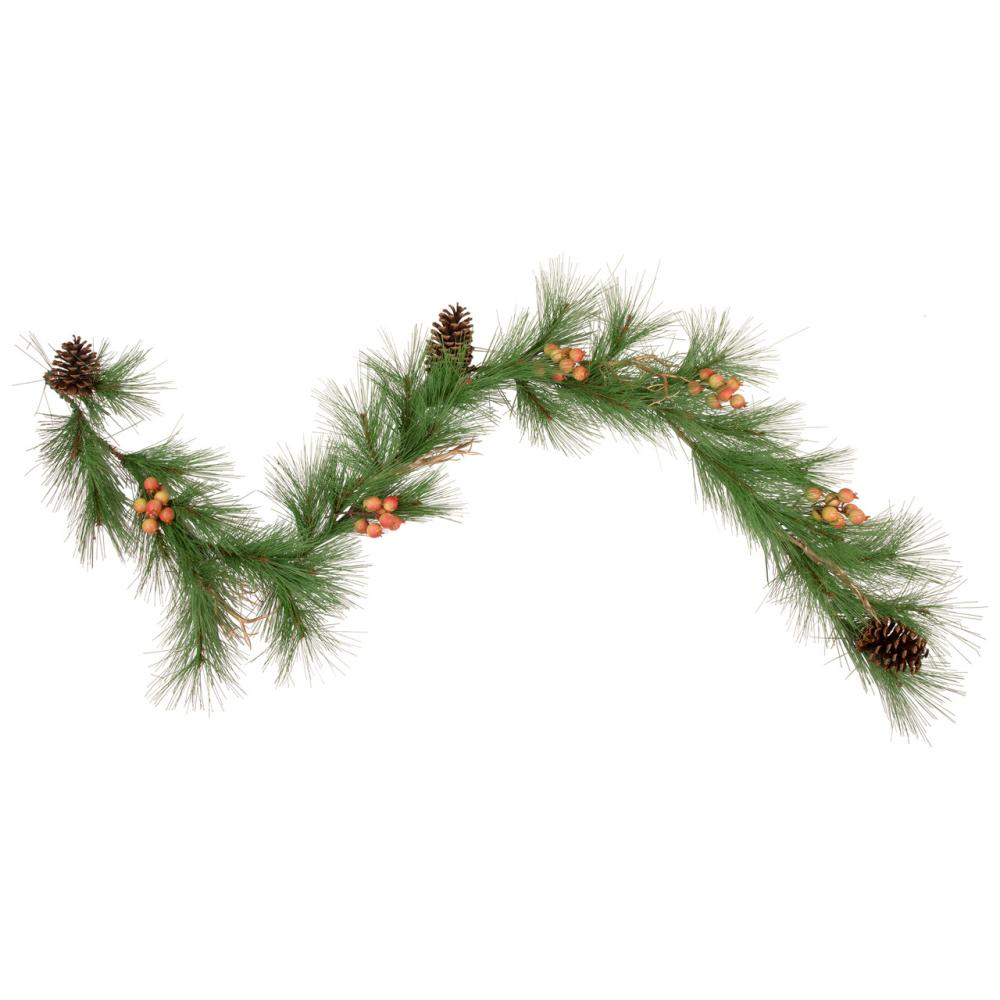 Specialty Garland | Real Touch™️ Long Needle Pine and Pinecone Artificial Christmas Garland – 6′ x 10" – Unlit Garland Specialty Garland