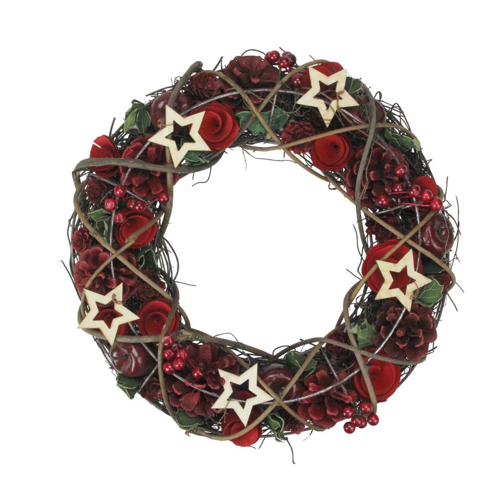 Specialty Wreaths | Apples and Berries with Stars Artificial Christmas Wreath,13-Inch, Unlit Specialty Wreaths Specialty Wreaths