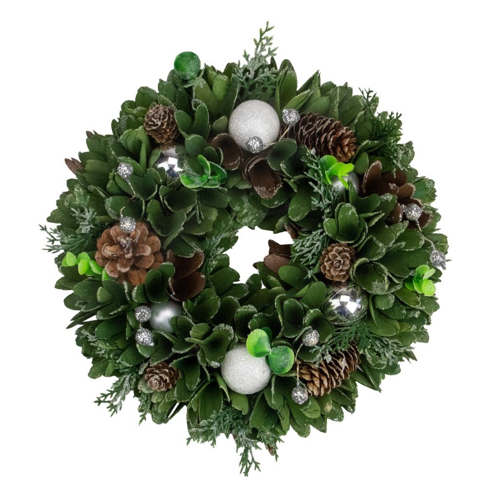 Specialty Wreaths | Artificial Christmas Wreath With Pine Cones and Ornaments – 14" Unlit Specialty Wreaths Specialty Wreaths