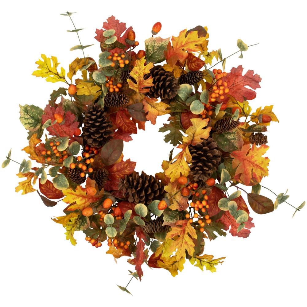 Specialty Wreaths | Berries and Pinecones Artificial Fall Harvest Wreath – 26" – Unlit Specialty Wreaths Specialty Wreaths