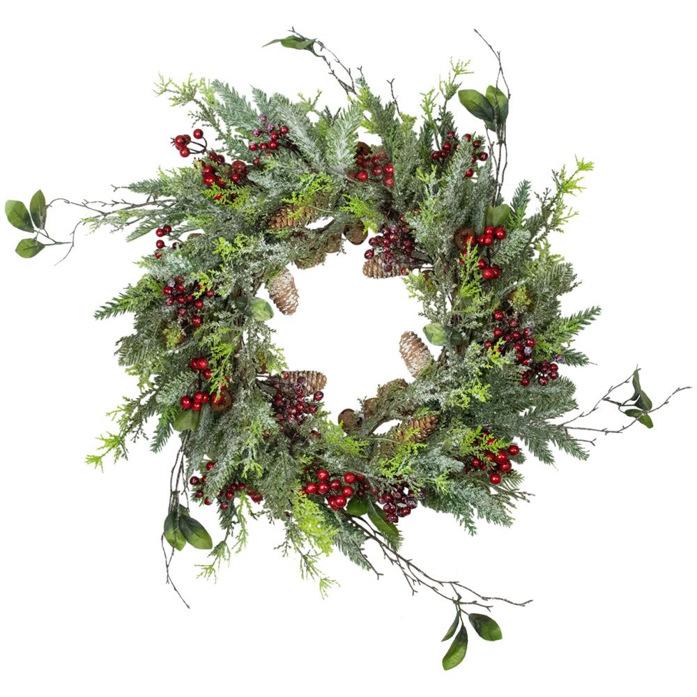 Specialty Wreaths | Frosted Pine and Berry Artificial Christmas Wreath, 25-Inch, Unlit Specialty Wreaths Specialty Wreaths