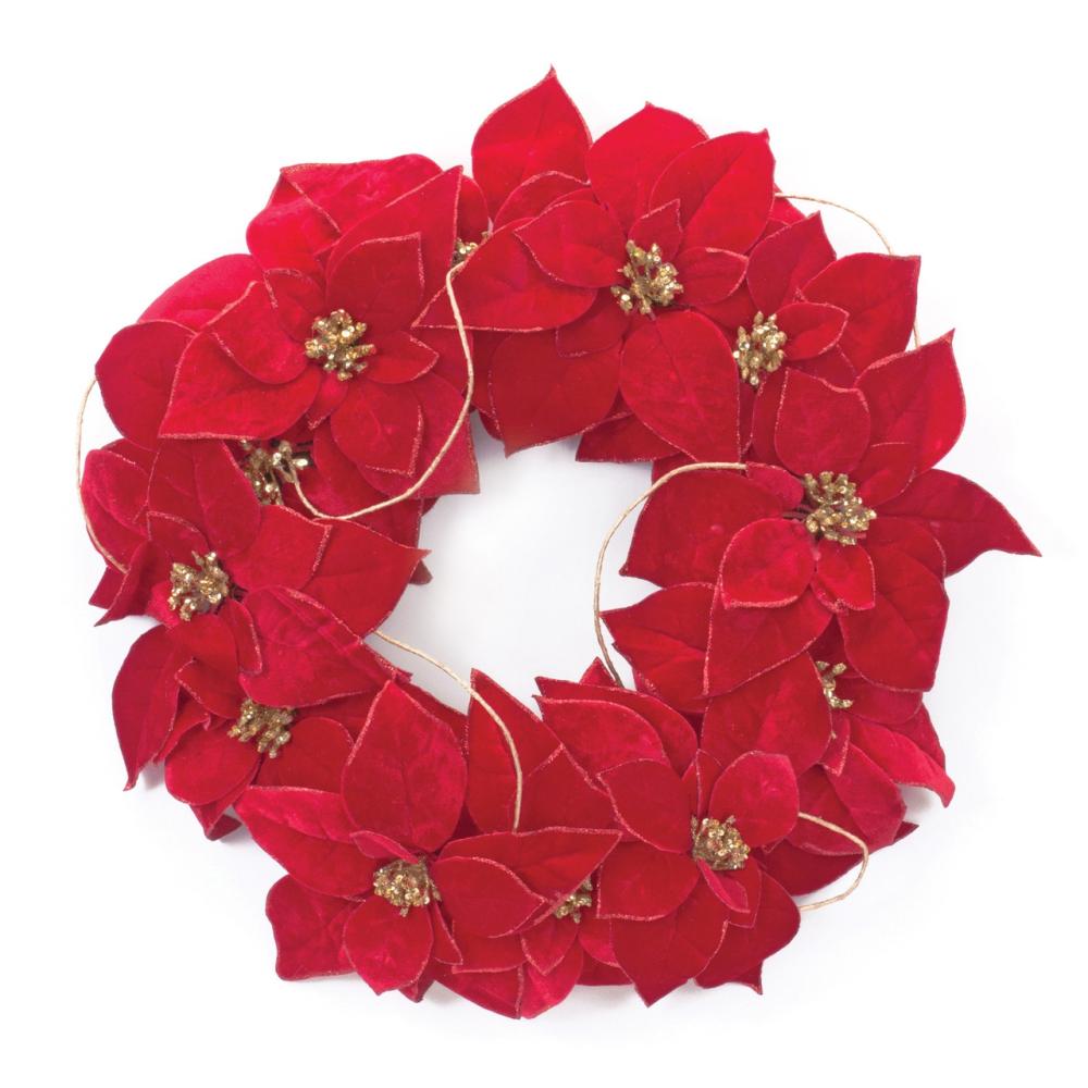 Specialty Wreaths | Poinsettia Artificial Christmas Wreath, 20.5-Inch, Unlit Specialty Wreaths Specialty Wreaths