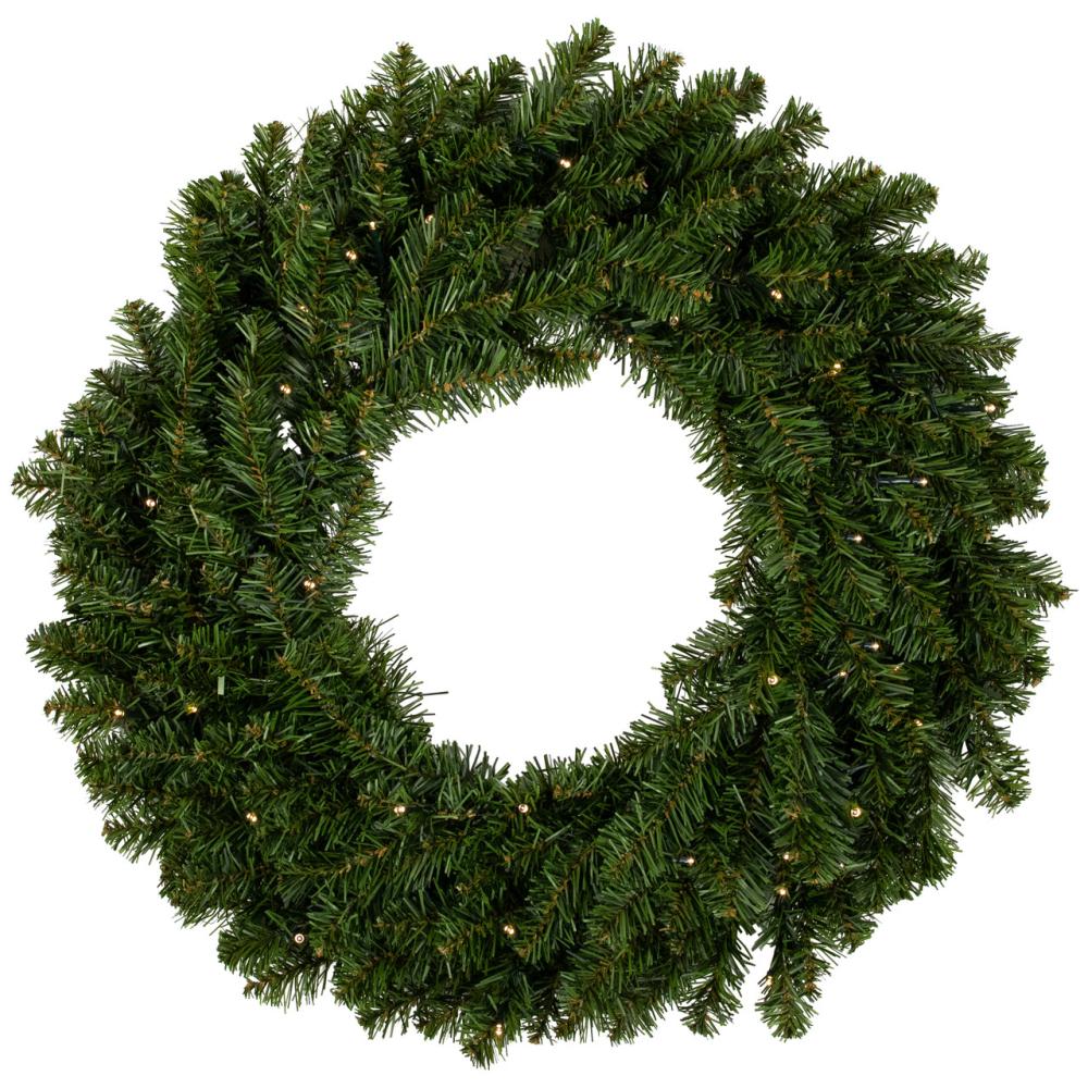 Specialty Wreaths | Pre-Lit Battery Operated Canadian Pine Christmas Wreath – 24" – Clear LED Lights Pre-Lit Wreaths Pre-Lit Wreaths