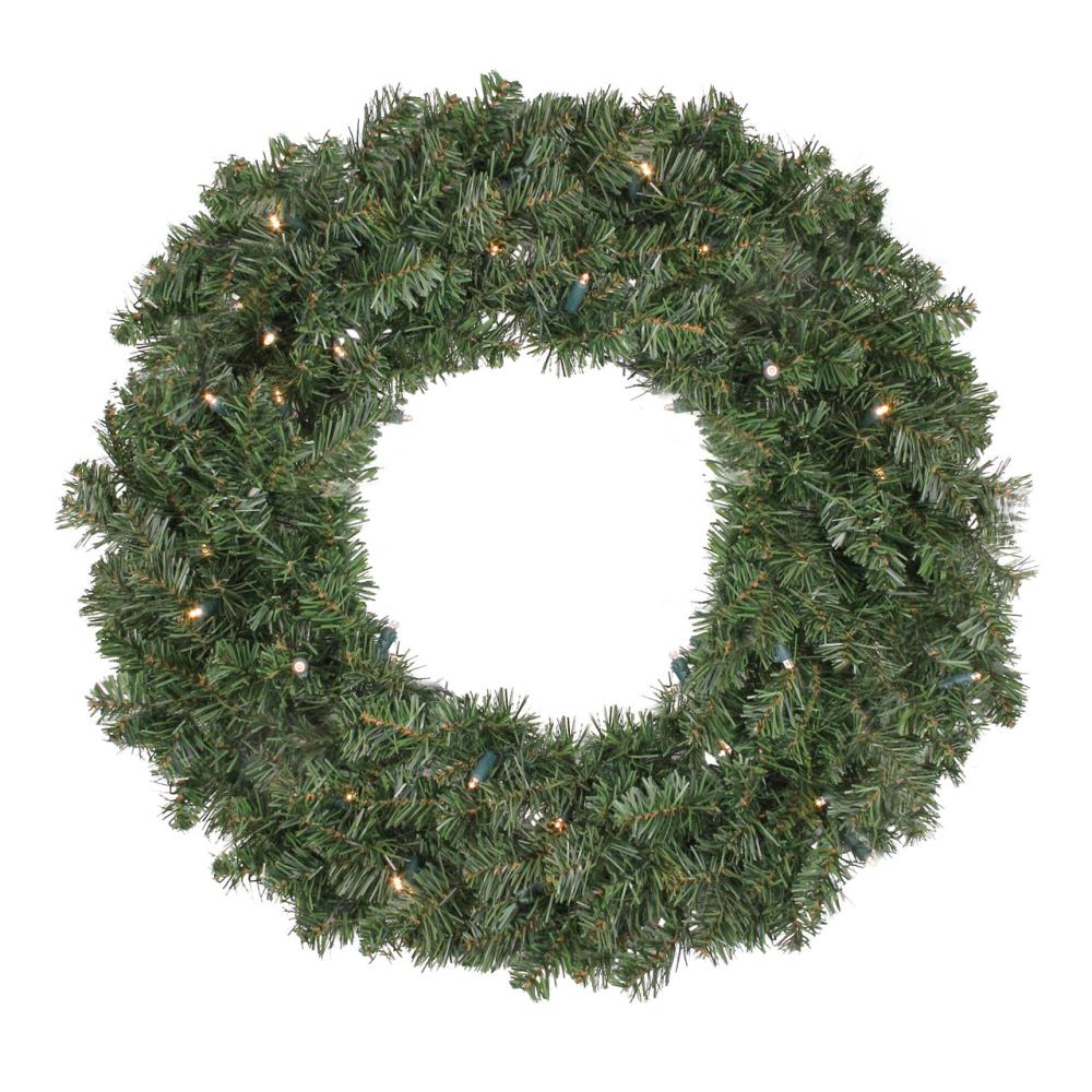 Specialty Wreaths | Pre-Lit LED Canadian Pine Artificial Christmas Wreath, 24-Inch, Clear Lights Pre-Lit Wreaths Pre-Lit Wreaths