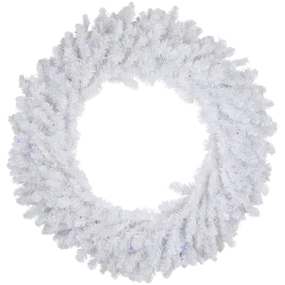 Specialty Wreaths | Pre-Lit White Pine Battery Operated Christmas Wreath – 36" – Multicolor LED Lights Pre-Lit Wreaths Pre-Lit Wreaths