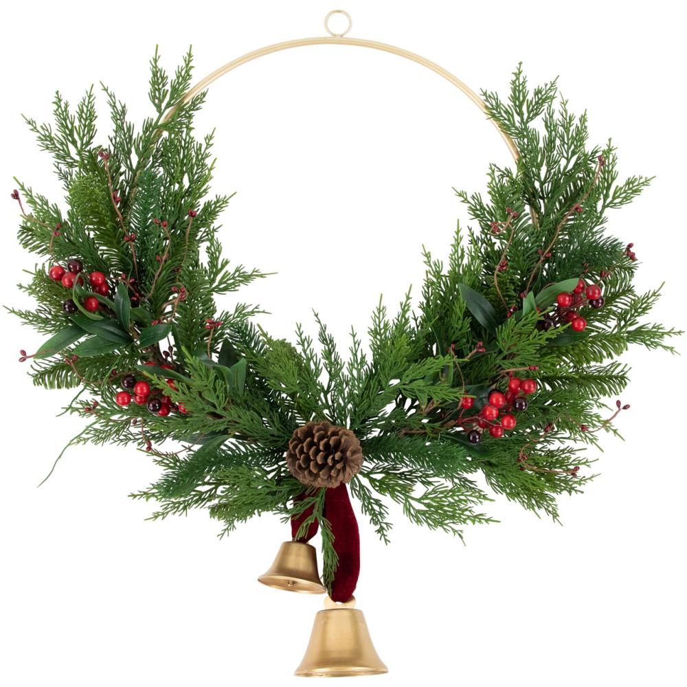 Specialty Wreaths | Real Touch™️ Cypress and Pine with Berries Artificial Christmas Wreath- 28" – Unlit Specialty Wreaths Specialty Wreaths