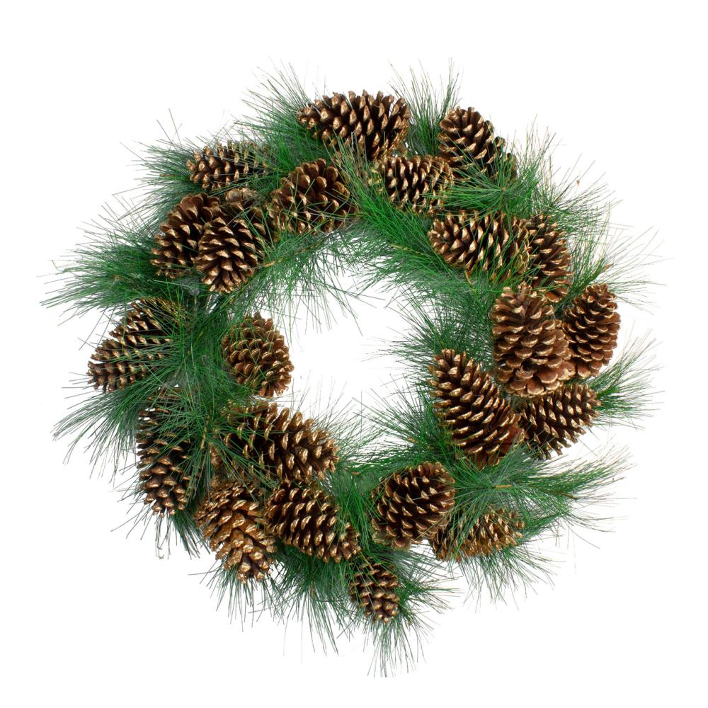 Specialty Wreaths | Real Touch™️ Long Needle Pine and Pine Cone Artificial Christmas Wreath – 24" – Unlit Specialty Wreaths Specialty Wreaths