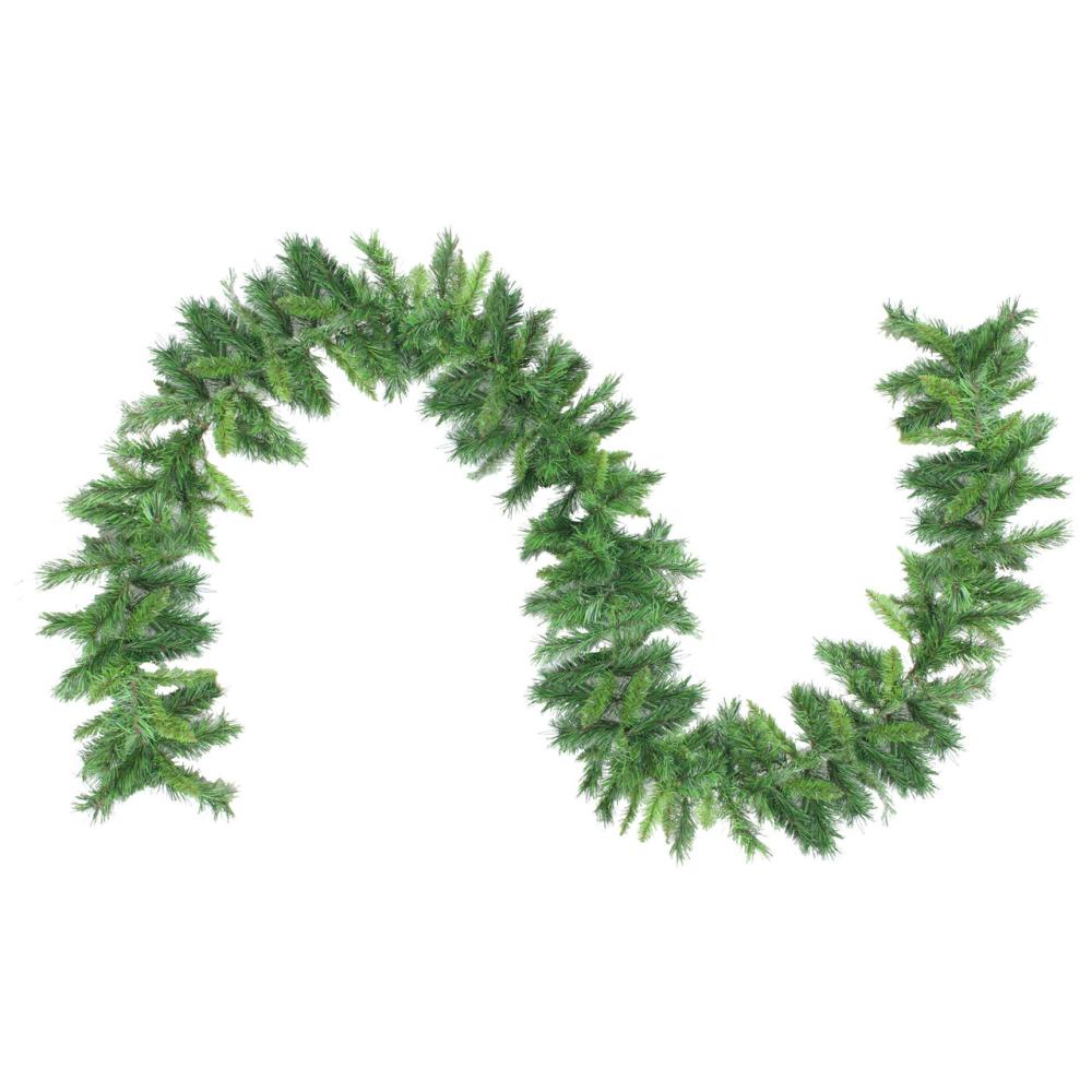 Traditional Pine Garland | 9′ x 10" Mixed Two-Tone Pine Artificial Christmas Garland, Unlit Garland Traditional Pine Garland