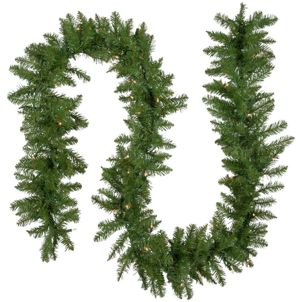 Traditional Pine Garland | 9′ x 10" Pre-Lit Northern Pine Artificial Christmas Garland, Clear Lights Garland Pre-Lit Garland