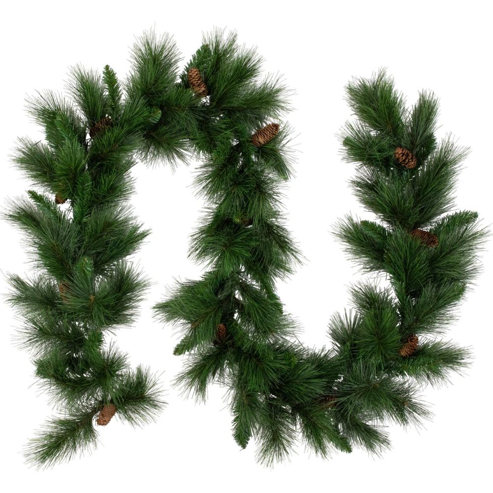 Traditional Pine Garland | 9′ x 14" White Valley Pine with Pine Cones Artificial Christmas Garland – Unlit Garland Traditional Pine Garland