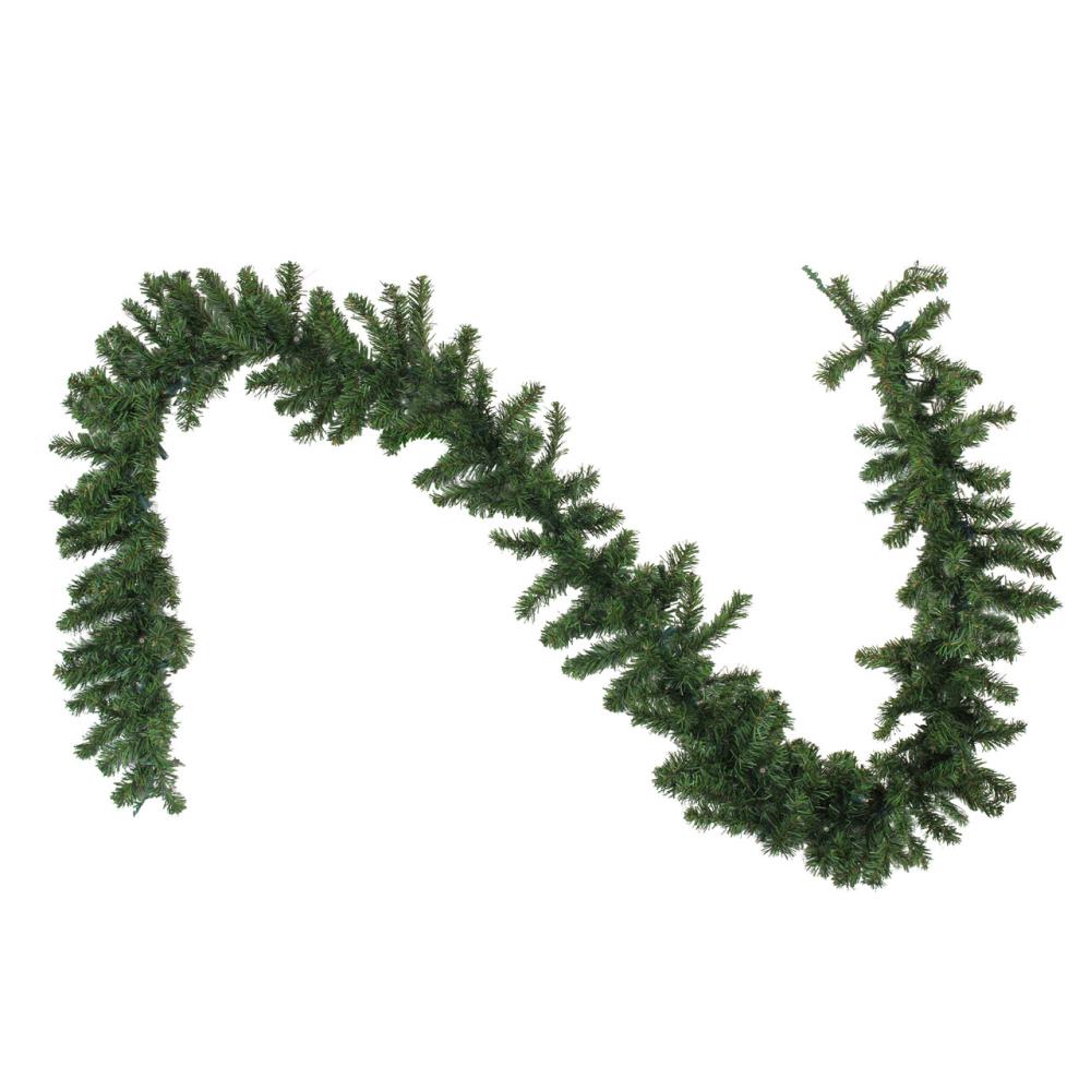 Traditional Pine Garland | Pre-Lit Battery Operated Canadian Pine Artificial Christmas Garland – 9′ x 10" – LED Warm Clear Lights Garland Pre-Lit Garland