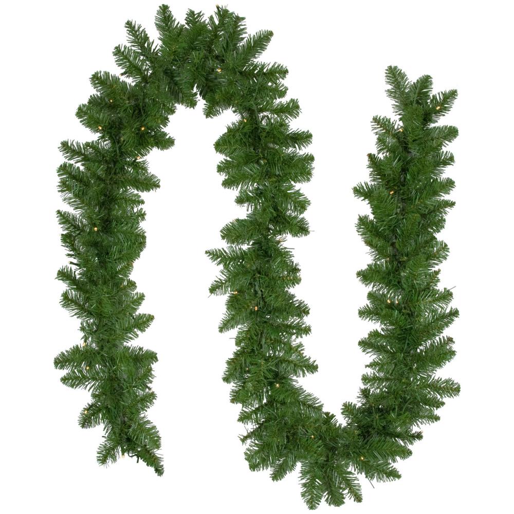 Traditional Pine Garland | Pre-Lit Battery operated Whitmire Pine Christmas Garland – 9′ x 10"- Warm White LED Lights Garland Pre-Lit Garland