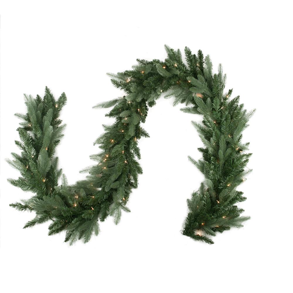 Traditional Pine Garland | Real Touch™️ Pre-Lit Washington Frasier Fir Artificial Christmas Garland – 9′ x 12" – Clear AlwaysLit Lights Garland Pre-Lit Garland