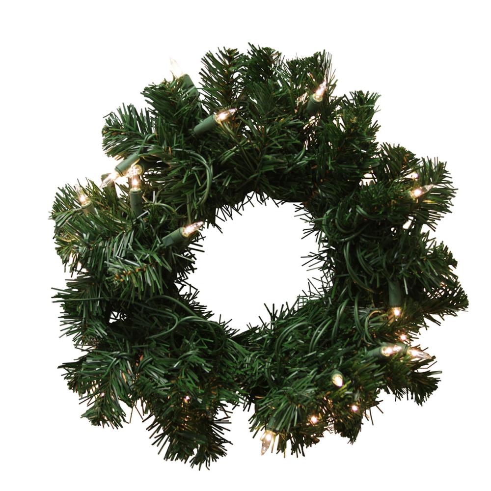 Traditional Pine Wreaths | 10" Pre-Lit Deluxe Windsor Pine Artificial Christmas Wreath – Clear Lights Traditional Pine Wreaths Traditional Pine Wreaths