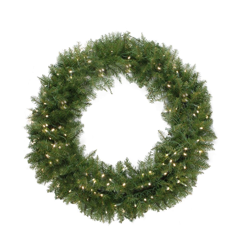 Traditional Pine Wreaths | 24" Pre-Lit Northern Pine Artificial Christmas Wreath – Warm White LED Lights Pre-Lit Wreaths Pre-Lit Wreaths