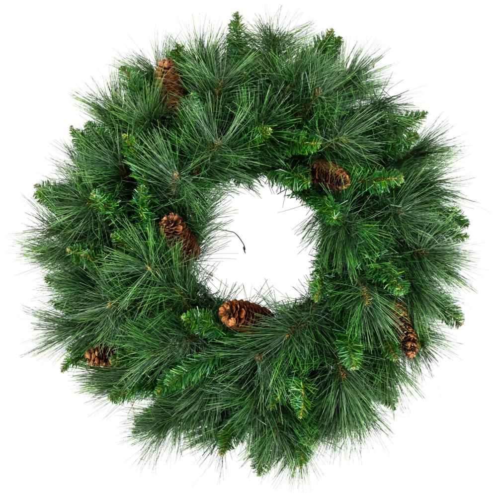 Traditional Pine Wreaths | 24" White Valley Pine with Pine Cones Artificial Christmas Wreath – Unlit Traditional Pine Wreaths Traditional Pine Wreaths