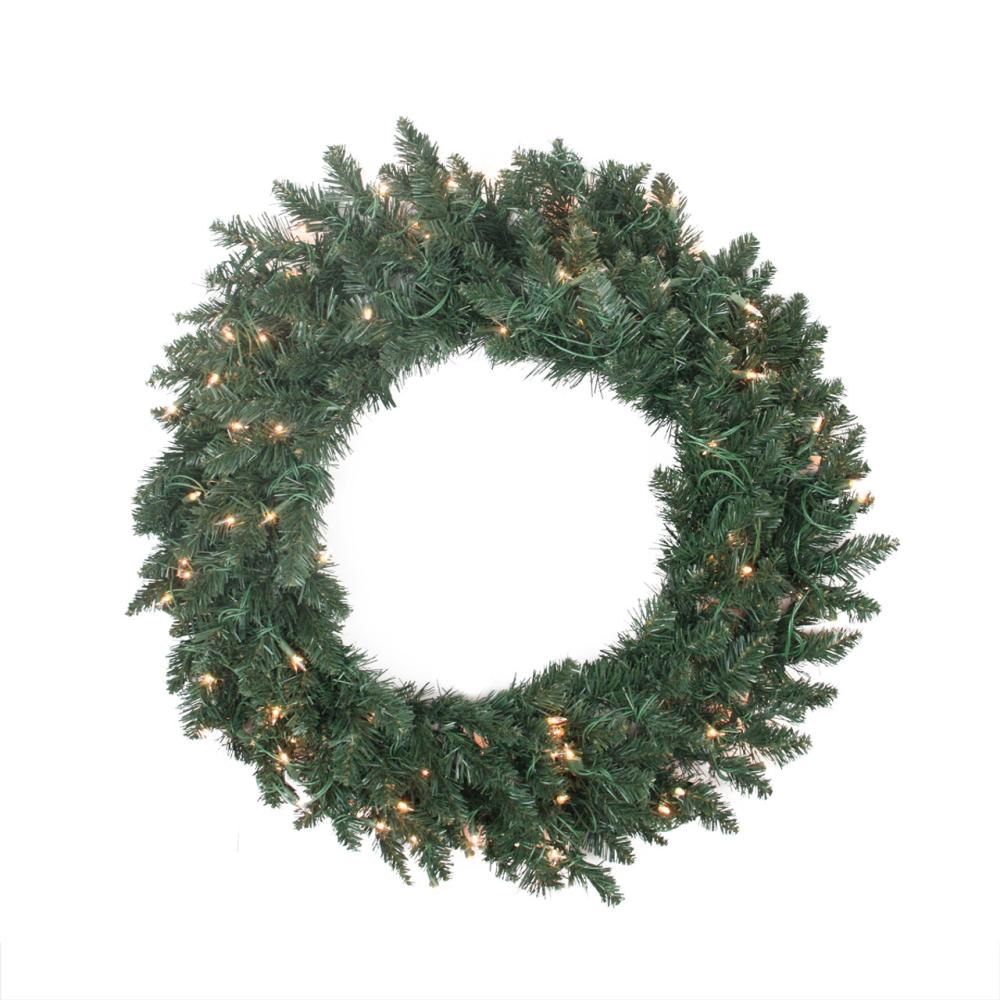 Traditional Pine Wreaths | 30" Pre-Lit Traditional Pine Artificial Christmas Wreath – Clear Lights Traditional Pine Wreaths Traditional Pine Wreaths