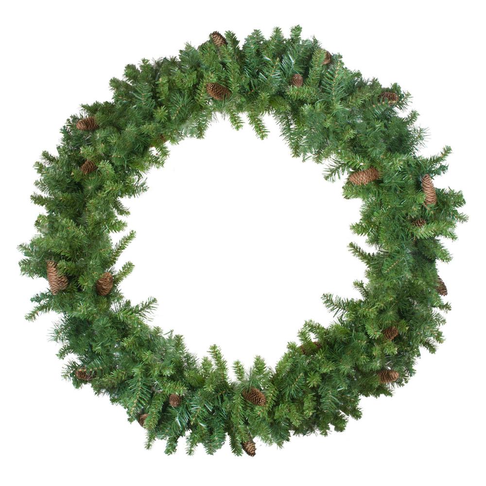 Traditional Pine Wreaths | Green and Brown Pine Artificial Christmas Wreath – 48-Inch, Unlit Traditional Pine Wreaths Traditional Pine Wreaths