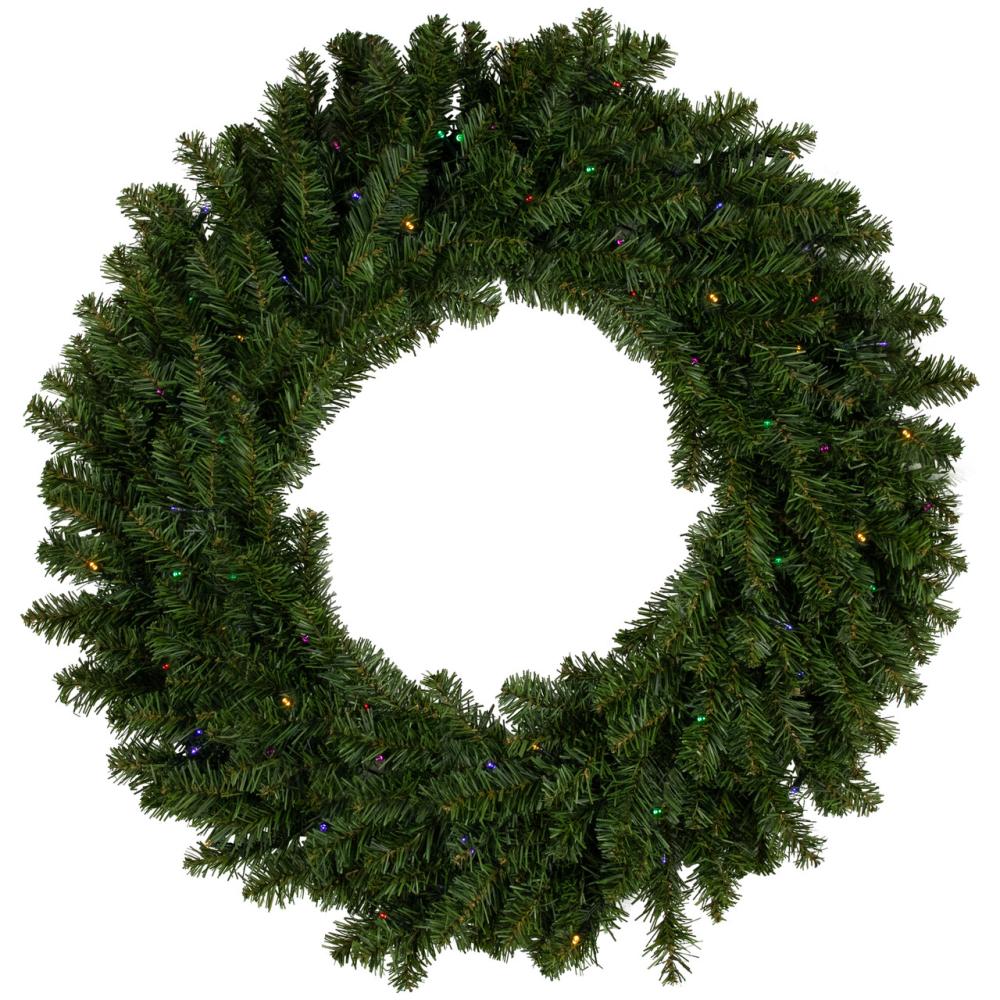 Traditional Pine Wreaths | Pre-Lit Battery Operated Canadian Pine Christmas Wreath – 30" – Multi-Color LED Lights Pre-Lit Wreaths Pre-Lit Wreaths