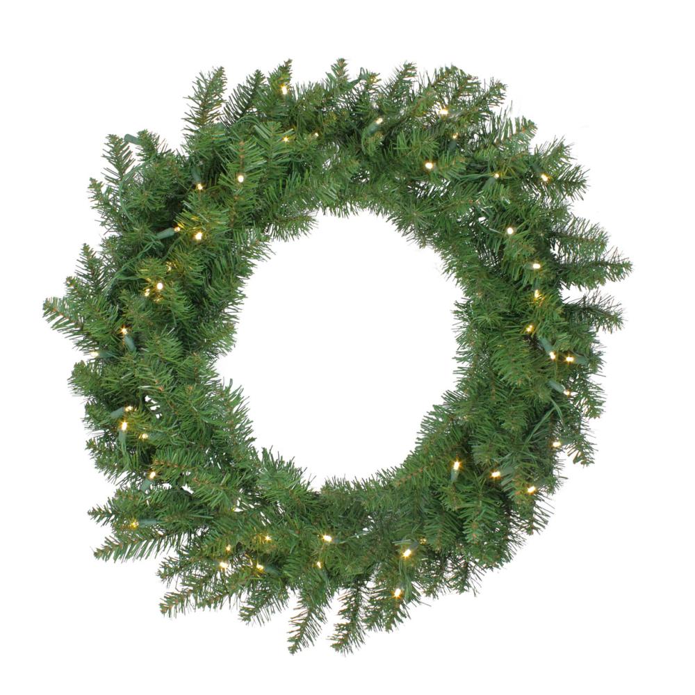 Traditional Pine Wreaths | Pre-Lit Buffalo Fir Artificial Christmas Wreath – 30-Inch, Warm White LED Lights Pre-Lit Wreaths Pre-Lit Wreaths