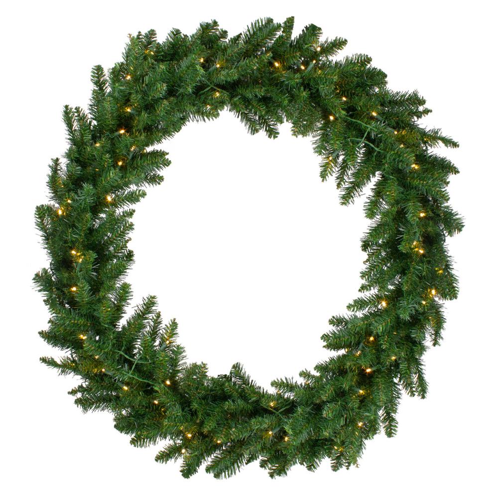 Traditional Pine Wreaths | Pre-Lit Buffalo Fir Commercial Artificial Christmas Wreath – 5 Ft, Warm White LED Lights Pre-Lit Wreaths Pre-Lit Wreaths