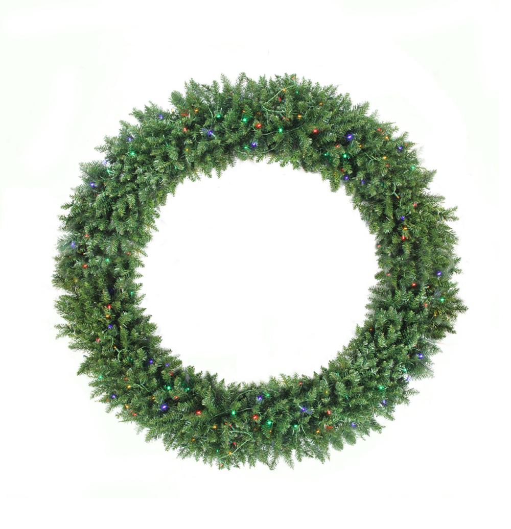 Traditional Pine Wreaths | Pre-Lit Buffalo Fir Commercial Artificial Christmas Wreath – 5′ – Multi LED Lights Pre-Lit Wreaths Pre-Lit Wreaths