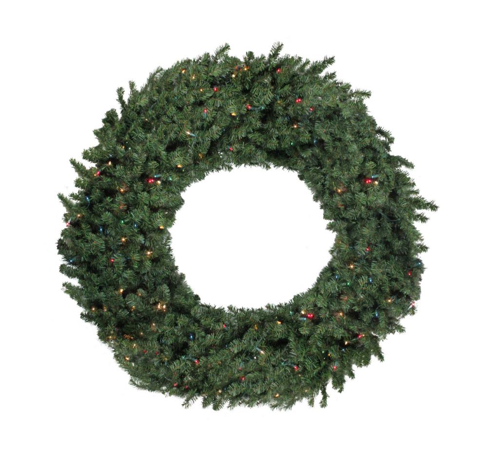 Traditional Pine Wreaths | Pre-Lit Commercial Canadian Pine Artificial Christmas Wreath – 5-ft, Multi Lights Pre-Lit Wreaths Pre-Lit Wreaths