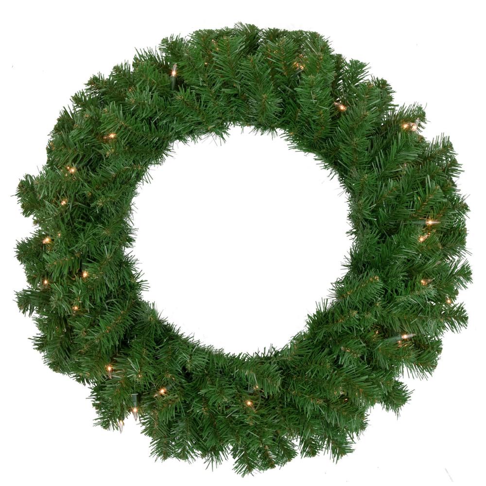 Traditional Pine Wreaths | Pre-Lit Dorchester Pine Artificial Christmas Wreath, 24-Inch, Clear Lights Pre-Lit Wreaths Pre-Lit Wreaths