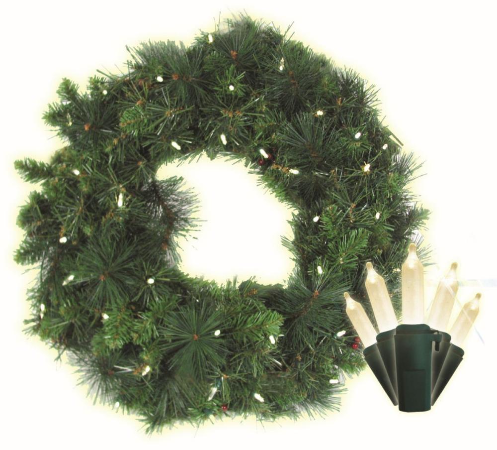 Traditional Pine Wreaths | Pre-lit LED Anchorage Fir Pine Cone Christmas Wreath, 30-Inch, Clear Lights Specialty Wreaths Specialty Wreaths