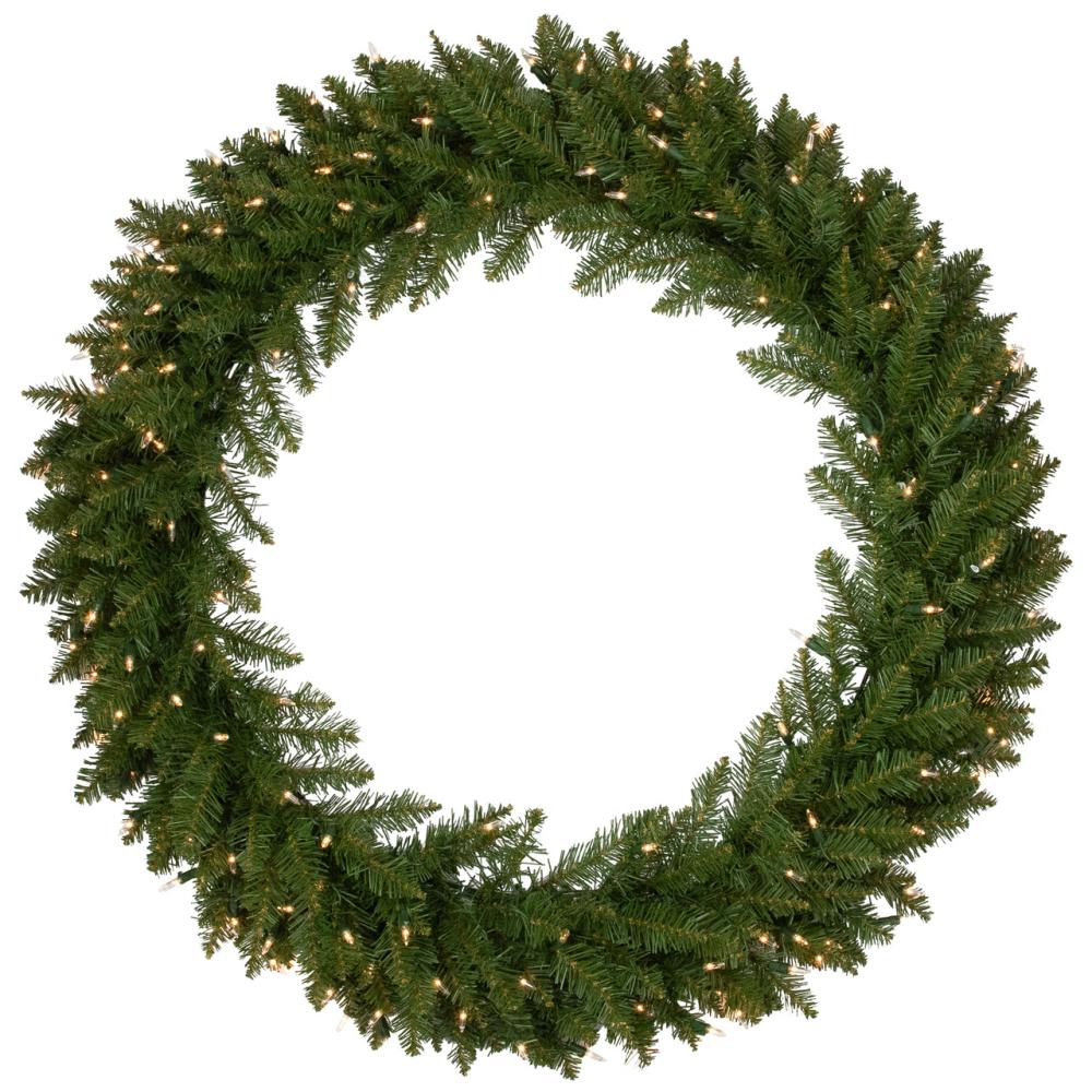 Traditional Pine Wreaths | Pre-Lit Rockwood Pine Artificial Christmas Wreath, 36-Inch, Clear Lights Pre-Lit Wreaths Pre-Lit Wreaths