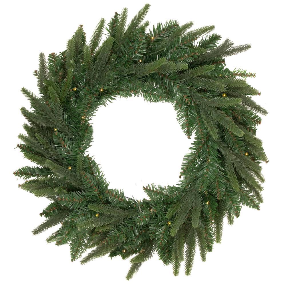 Traditional Pine Wreaths | Pre-Lit Roosevelt Fir Artificial Christmas Wreath – 24-Inch, Warm White LED Lights Pre-Lit Wreaths Pre-Lit Wreaths