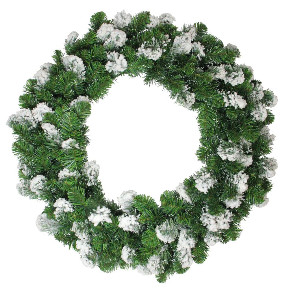 Traditional Pine Wreaths | Snowy Flocked Colorado Pine Artificial Christmas Wreath, 30-Inch, Unlit Traditional Pine Wreaths Traditional Pine Wreaths