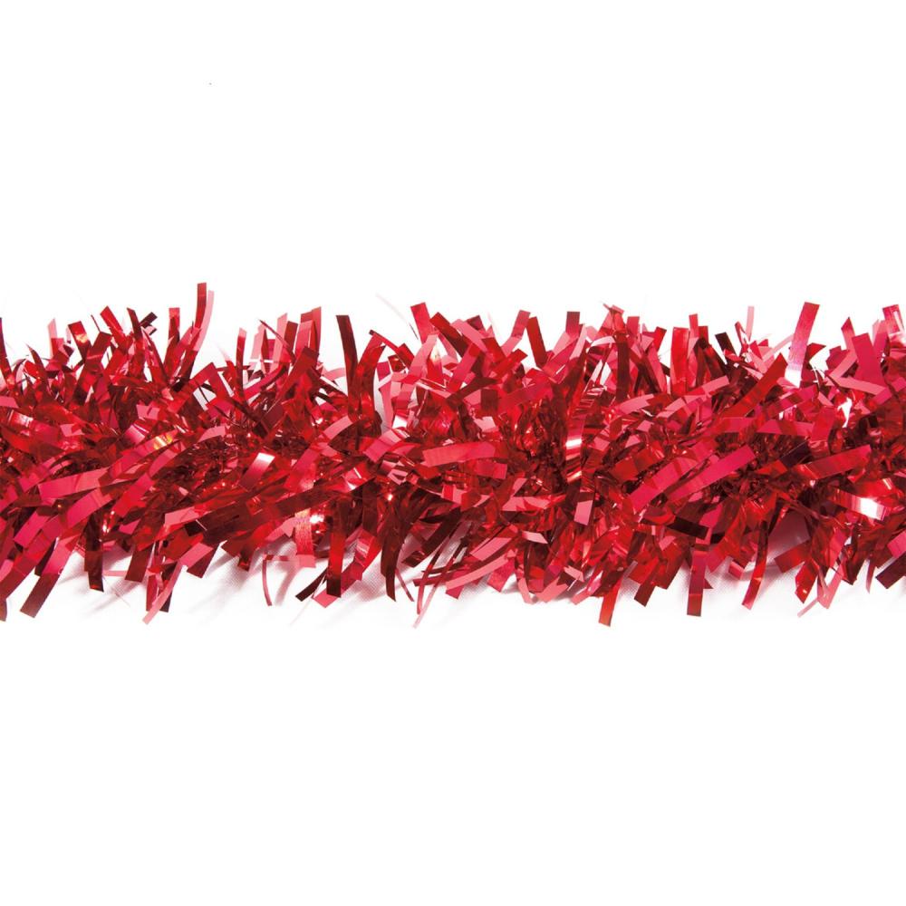 Unlit Garland | 25′ Red Twist Shiny Tinsel Christmas Garland – Unlit Classic Tinsel Garland Classic Tinsel Garland