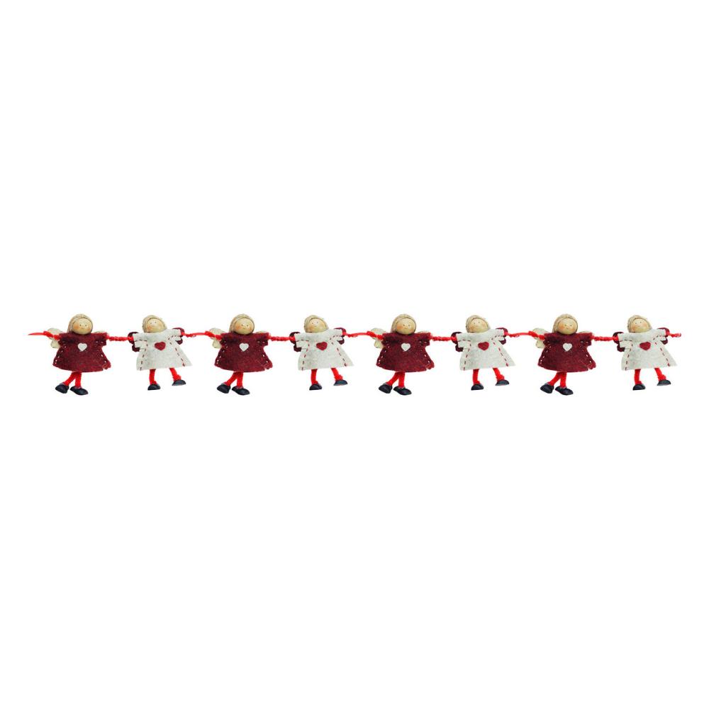 Unlit Garland | 4" x 26" Red and Beige Angel Dolls Christmas Garland – Unlit Garland Specialty Garland