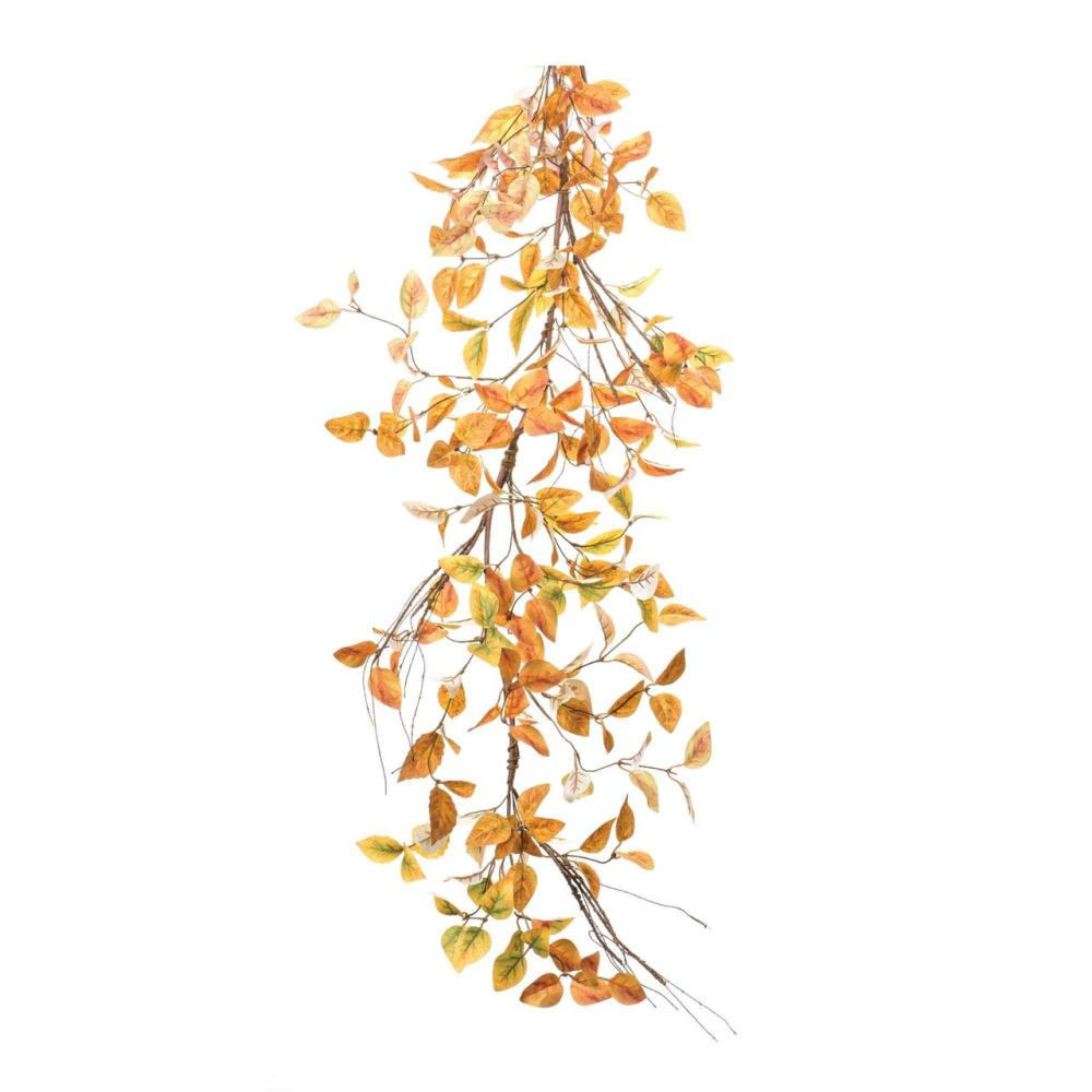 Unlit Garland | 5.25′ x 7.5" Yellow and Orange Mixed Foliage Fall Harvest Garland Garland Unlit Garland