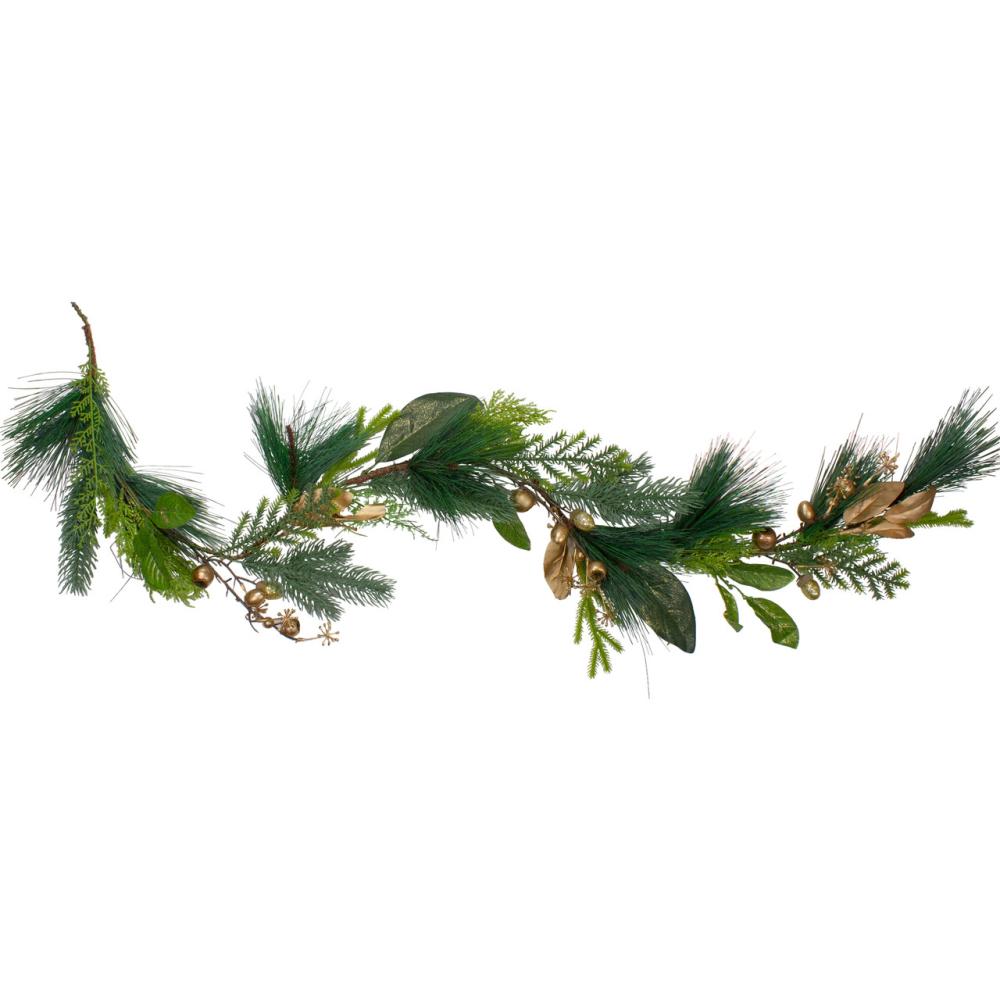 Unlit Garland | 5′ Leaves, Berry and Cedar Artificial Christmas Garland – Unlit Garland Unlit Garland