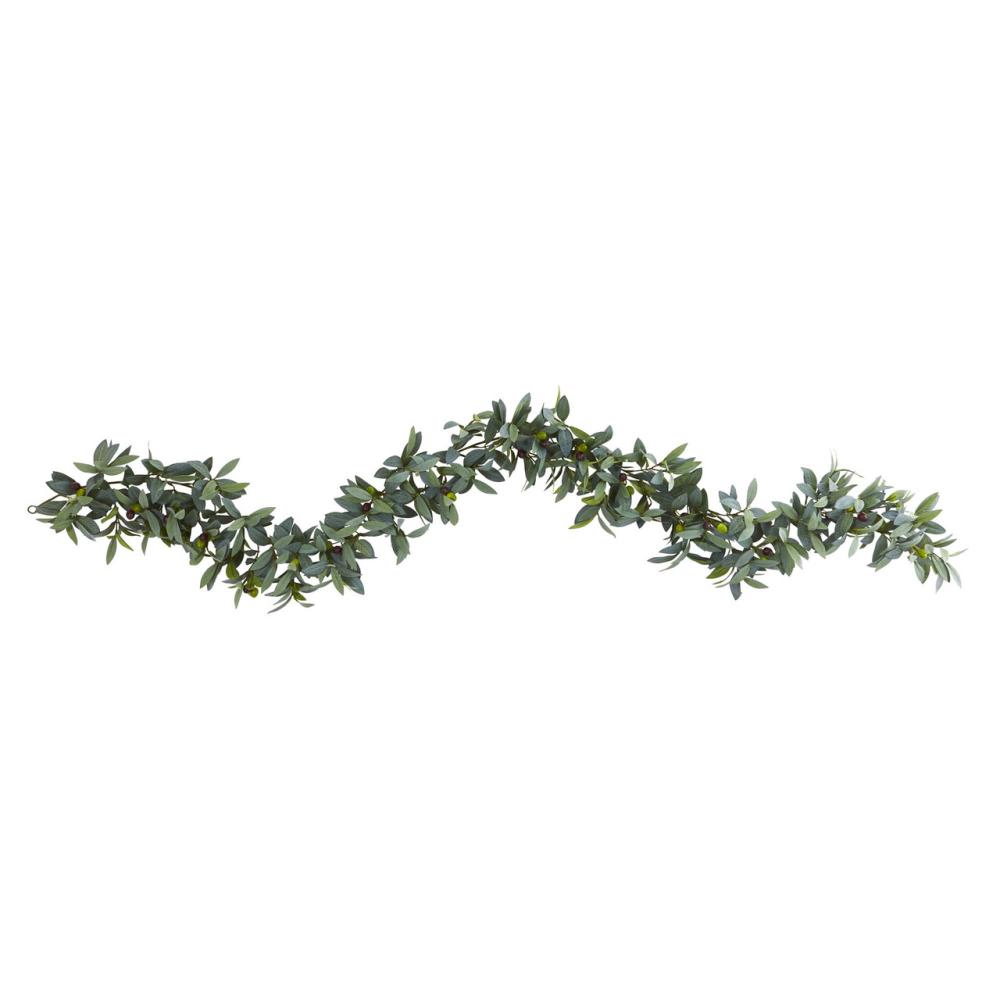 Unlit Garland | 6.5′ x 6" Olive Artificial Decorative Garland, Unlit Garland Unlit Garland