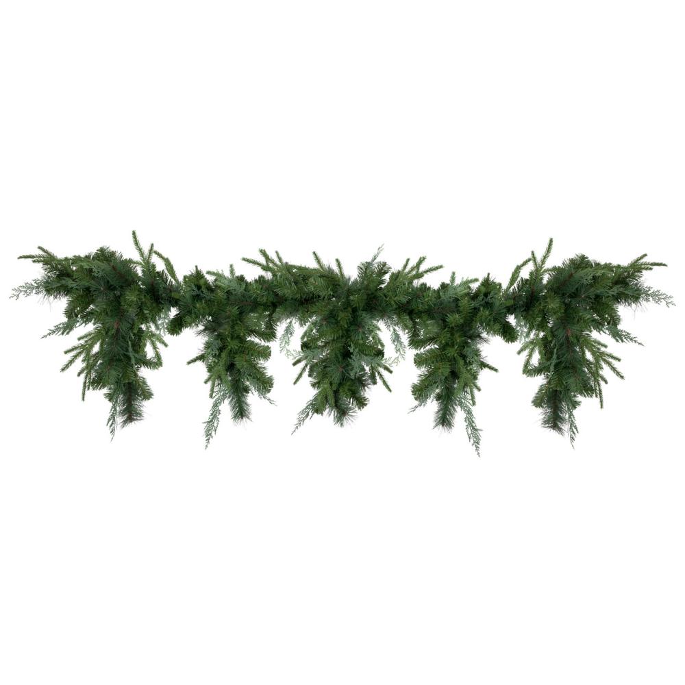 Unlit Garland | 6′ x 18" Mixed Pine Artificial Christmas Icicle Garland, Unlit Garland Unlit Garland