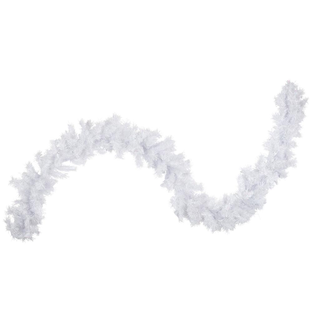 Unlit Garland | 9′ x 10" Icy White Iridescent Spruce Artificial Christmas Garland – Unlit Garland Specialty Garland