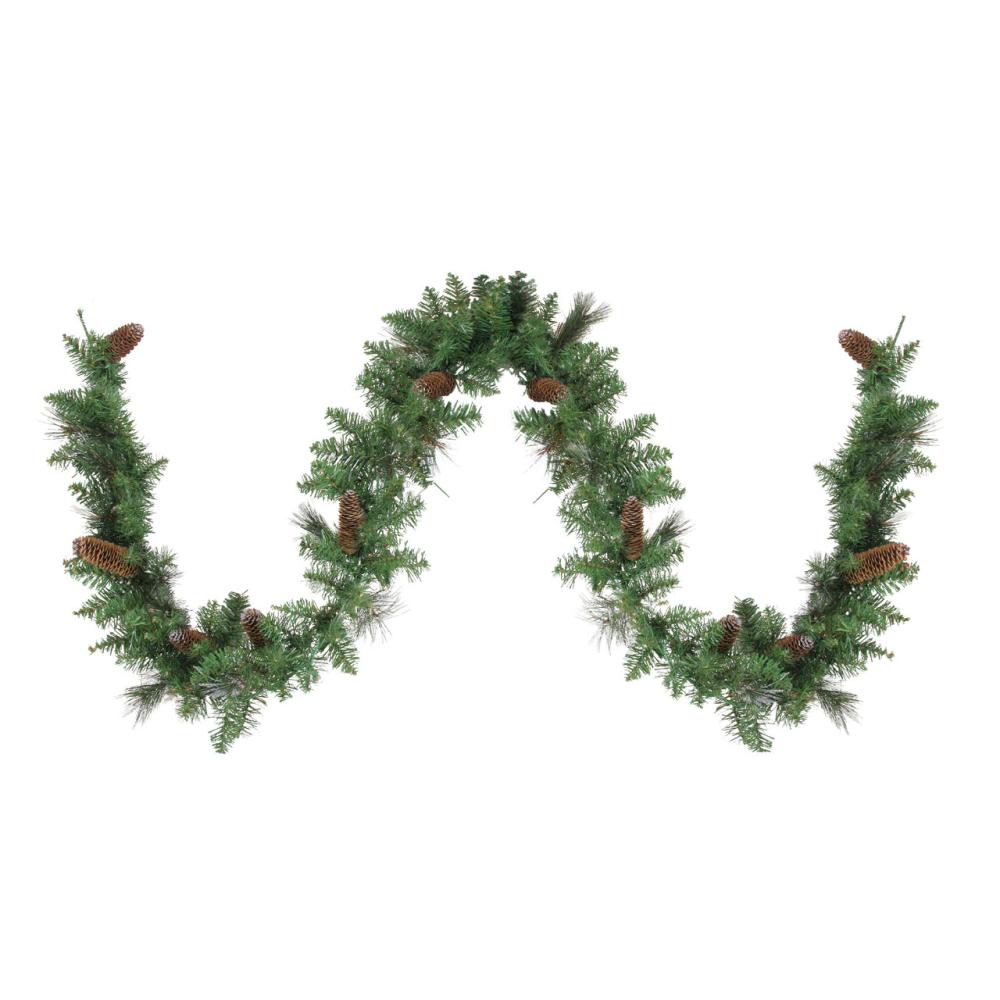 Unlit Garland | 9′ x 10" Yorkville Pine Artificial Christmas Garland – Unlit Garland Traditional Pine Garland