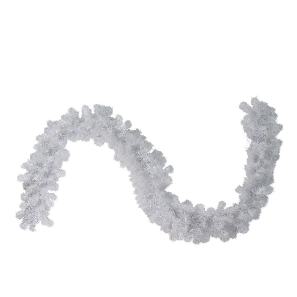 Unlit Garland | 9′ x 12" White Crystal Spruce Artificial Christmas Garland – Unlit Garland Specialty Garland