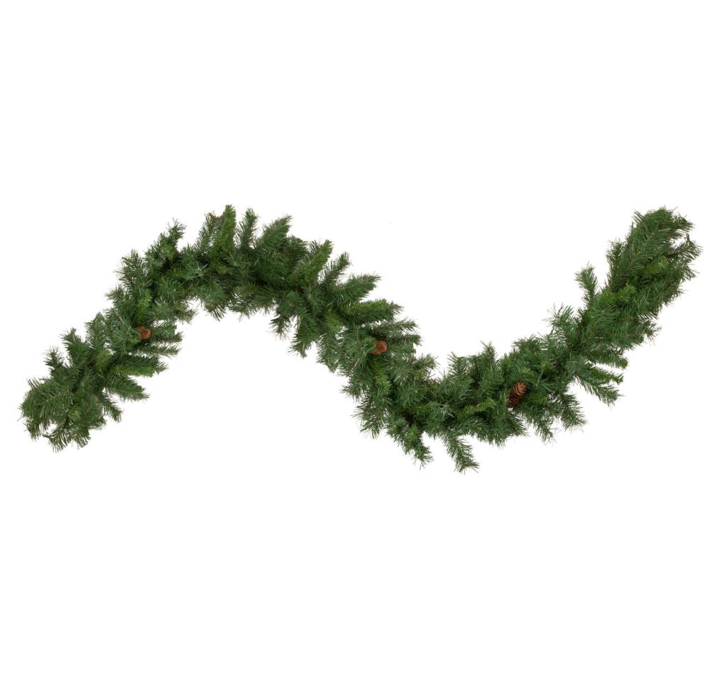 Unlit Garland | 9′ x 14" Black River Pine with Pine Cones Artificial Christmas Garland, Unlit Garland Unlit Garland