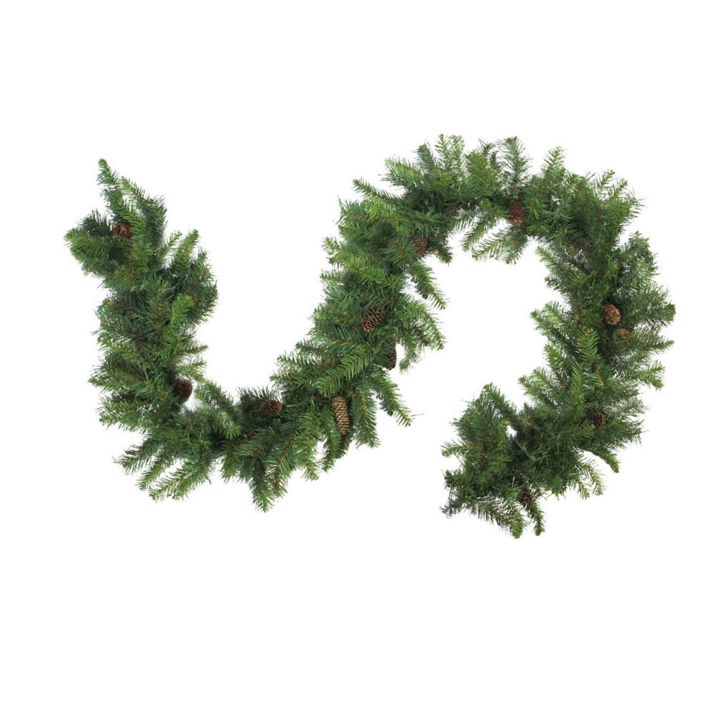 Unlit Garland | 9′ x 16" Dakota Red Pine Cones Artificial Christmas Garland, Unlit Garland Traditional Pine Garland