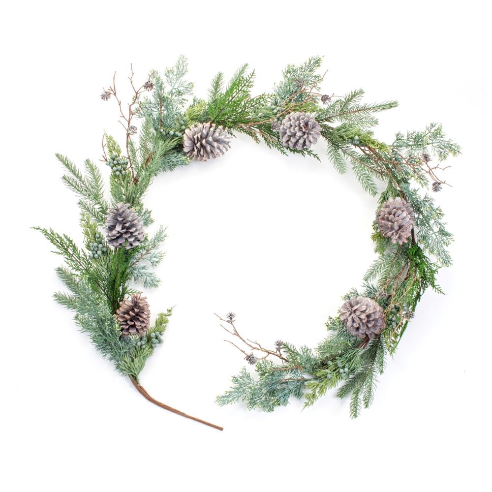 Unlit Garland | Juniper and Pine Artificial Christmas Garlands- 6′ x 8" – Unlit – Set of 2 Garland Unlit Garland