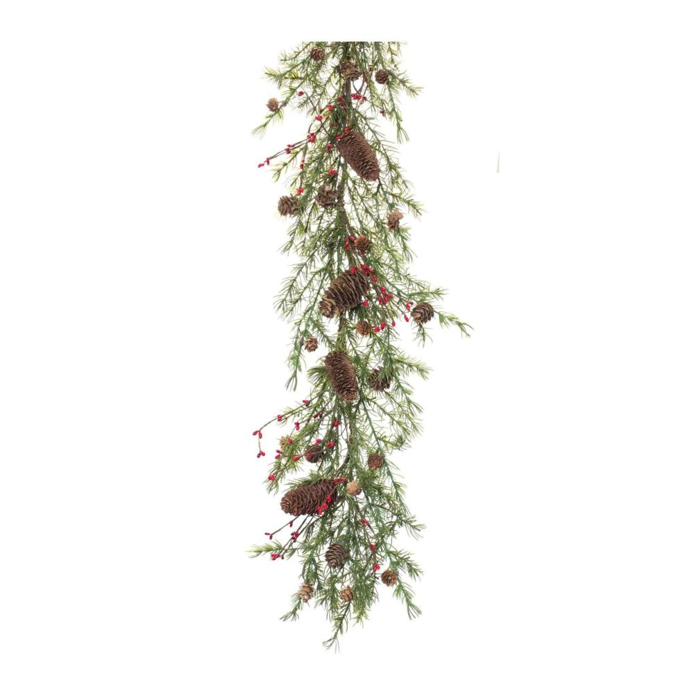 Unlit Garland | Pinecone and Berry Artificial Christmas Garlands – 5′ x 8" – Unlit – Set of 2 Garland Unlit Garland