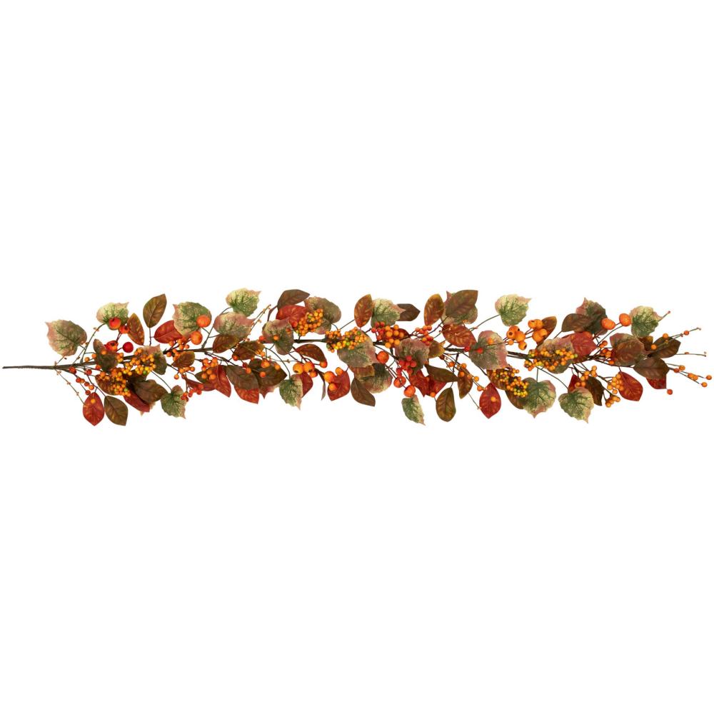 Unlit Garland | Pumpkins and Berries Artificial Fall Harvest Garland – 5′ x 10" – Unlit Garland Unlit Garland