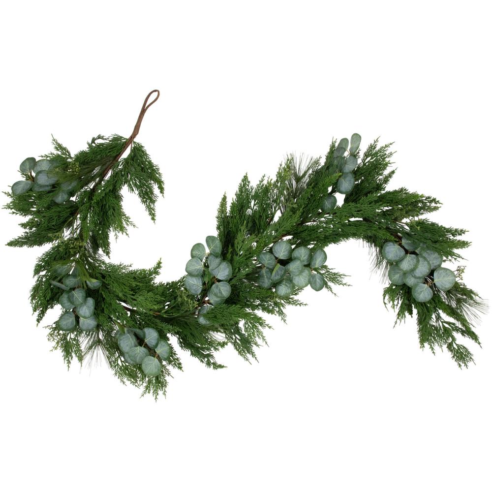 Unlit Garland | Real Touch™️ Eucalyptus and Mixed Pine Artificial Christmas Garland – 6′ x 8" – Unlit Garland Unlit Garland