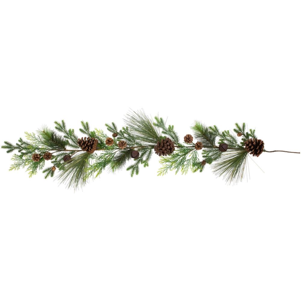 Unlit Garland | Real Touch™️ Jingle Bells and Pinecones Artificial Christmas Garland – 5′ x 10" – Unlit Garland Unlit Garland